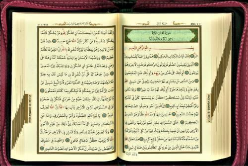 Kur'an-ı Kerim (Pembe) -(Fermuarlı-Çanta Boy)